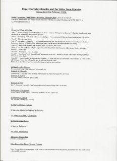 Upper Tas Valley  Benefice and Tas Valley Team Ministry News sheet